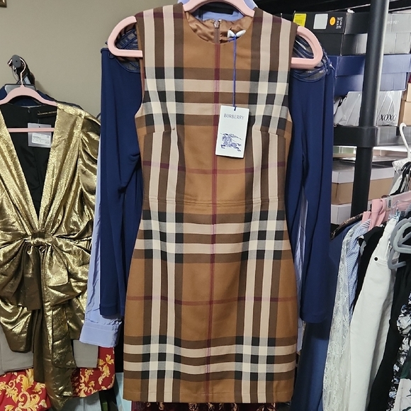 Burberry Dresses & Skirts - Burberry Tan Plaid Mini Dress